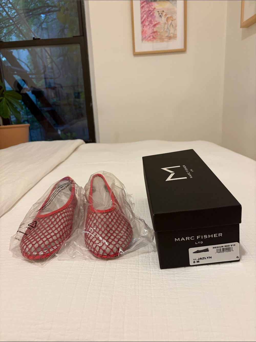 Marc Fisher Jazlyn Red Mesh Ballet Flat - new with original box - Picture 8 of 8